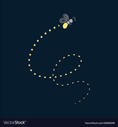 Firefly Flying With Trail Clipart Fireflies Vector Image
