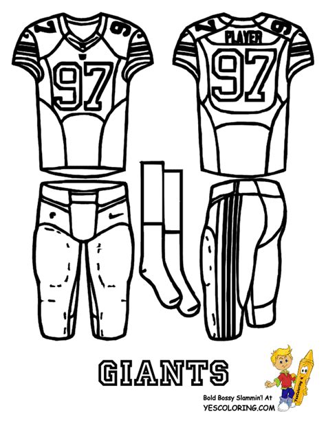 Big Play NFC Football Uniform Coloring Page | Free | NFL Sports