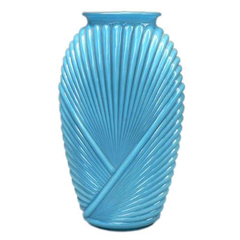 Ribbed Art Deco Glass Vase For Sale At 1stdibs