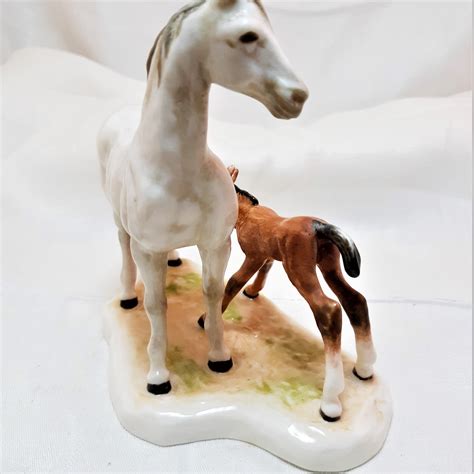 Vintage W Goebel Horse And Foal Figurine Porcelain Mare And Etsy