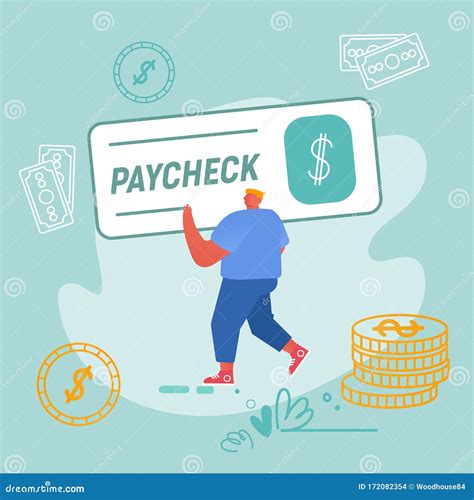 Paycheck Salary and Payroll Payment Concept. Employee Get Earning with