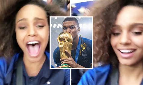 December 20, 1998 (age 19 years). Kylian Mbappe girlfriend Alicia Aylies celebrates France ...