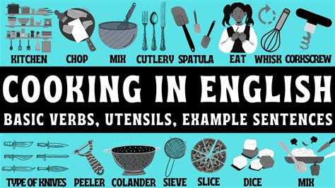 Cooking In English Learn English Vocabulary With Examples Verbs