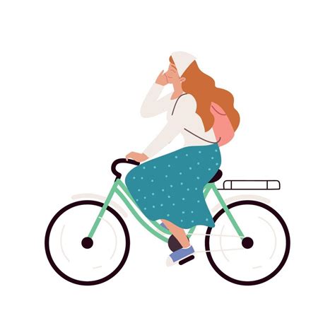 happy girl riding bike 13796579 vector art at vecteezy