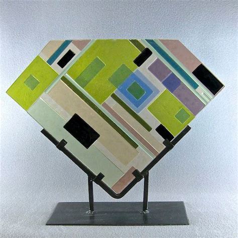 Mid Century Modern Art Glass Sculpture Soft Geometric Design Etsy Glass Art Sculpture Mid