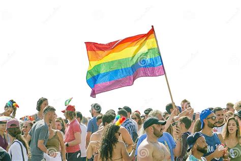 Parade Of Lesbians And Gays People Editorial Photo Image Of Flag Festival 153916636