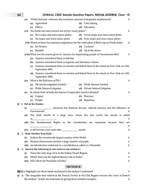Download Oswaal Cbse Sample Question Papers 1 For Class Ix Social