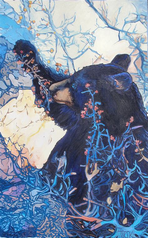 Bear In The Berries Marla Thirsk Artist Animal Paintings Artist