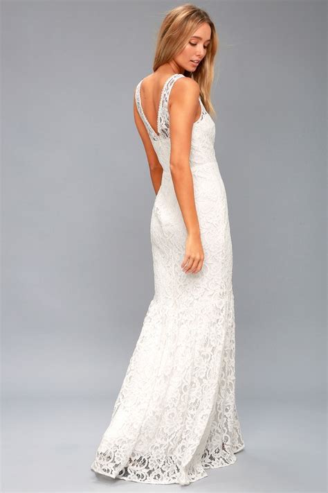 Chic Lace Maxi Dress Bridal Dress White Maxi Dress Lulus
