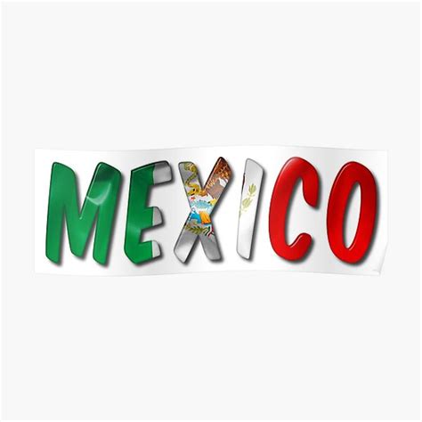 Mexico Word With Flag Texture Poster For Sale By Markuk97 Redbubble
