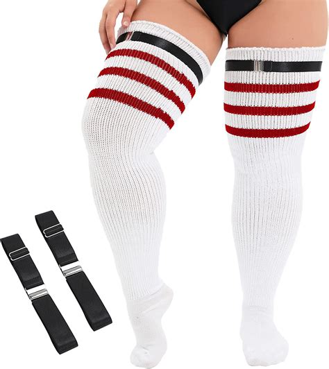 Qwzndzgr Plus Size Womens Thigh High Socks For Thick Thigh Extra Long Over The Knee Stockings