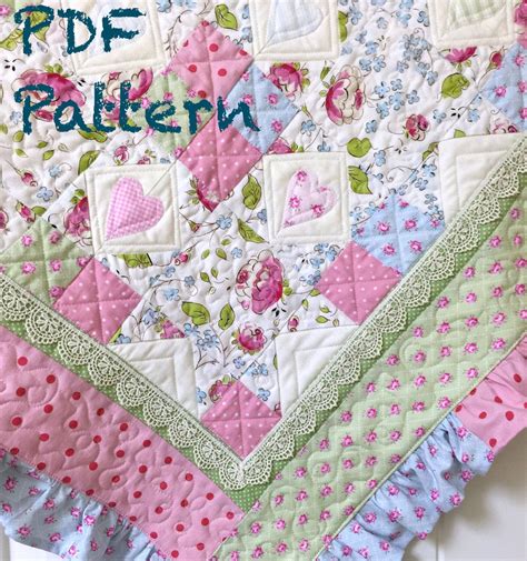 Ruffle Quilt Pattern Baby Girl Quilt Pattern Star And Heart Quilt