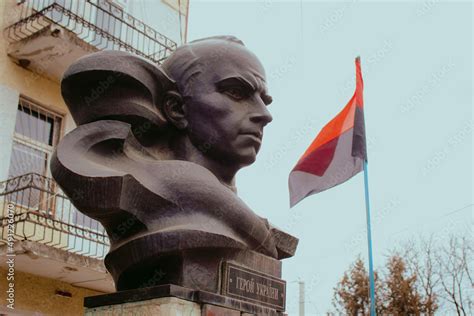 Berezhany Ukraine March 7 2022 Monument To Stepan Bandera