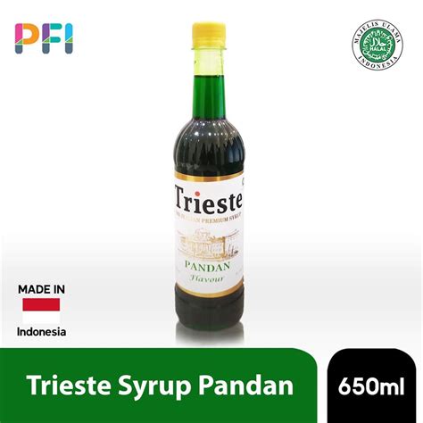 Jual Syrup Trieste Pandan Flavour 650ml Sirup Pandan Indonesiashopee