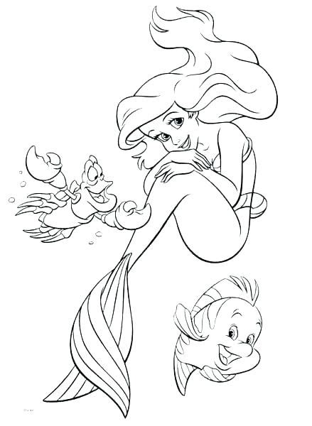 Flounder Coloring Pages From The Little Mermaid At