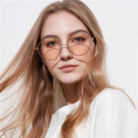 Vxv Fashion Lady Polygon In 2020 Womens Glasses Specs Frames Women Hexagon Sunglasses