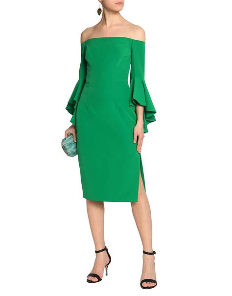 Milly Synthetic Knee Length Dress In Green Lyst