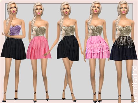 Strapless Sequin Dress By Melisa Inci At Tsr Sims 4 Updates