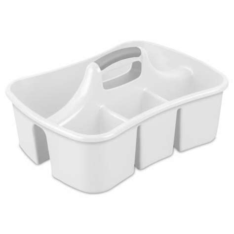 Sterilite Divided Storage Ultra Caddy W4 Compartments And Handles White