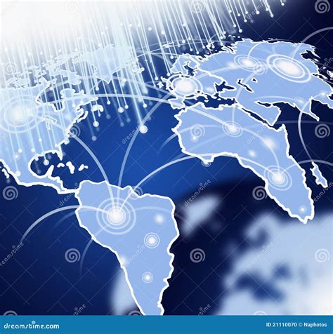 World Map With Fiber Optics Stock Illustration Illustration Of Data