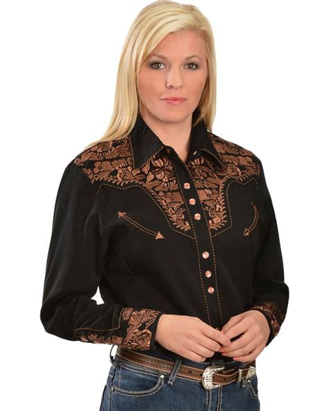 Scully Womens Floral Embroidered Western Shirt Girls Western Shirts