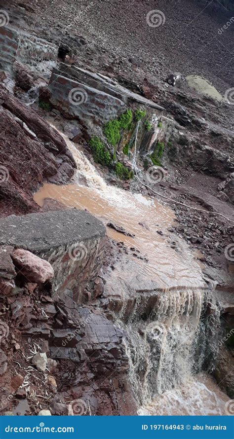 Waterfall After Rain In Mountain Stock Image Image Of Waterfall Wadi