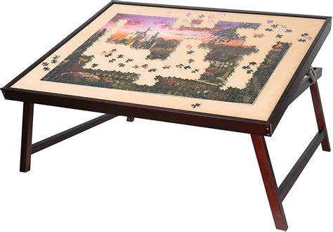 Lavievert Wooden Jigsaw Puzzle Table Puzzle Board Large Portable