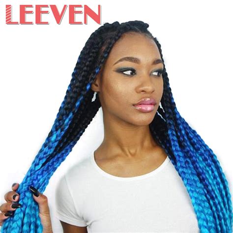 Leeven 24inch Jumbo Braids Kanekalon Ombre Synthetic Braiding Hair