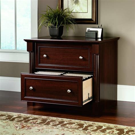 lateral file cabinet  drawer cherry wood document storage