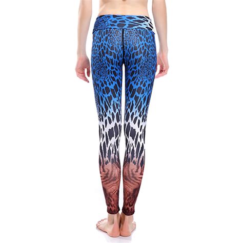 Women S High Waist Leopard Print Stretchy Sports Leggings Yoga Fitness