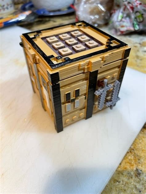Lego Minecraft Crafting Box Mini Fig Storage Box 3dthursday 3dprinting Adafruit