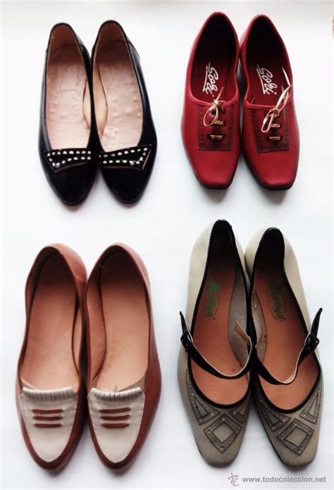Lote 4 Zapatos Antiguos Vintage Mujer Años 60 Vendido En Subasta