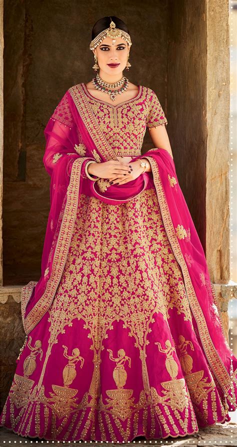 Buy Rani Color Silk Bridal Lehenga Choli In Uk Usa And Canada Bridal