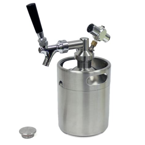 2l 64oz Stainless Steel Mini Keg Growler And Co2 Tap Faucet System