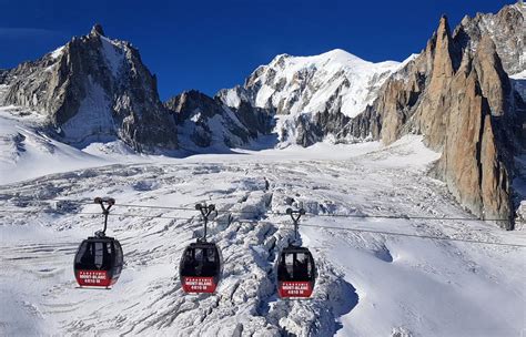 Taking The Panoramic Mont Blanc Gondola From The Aiguille Du Midi In