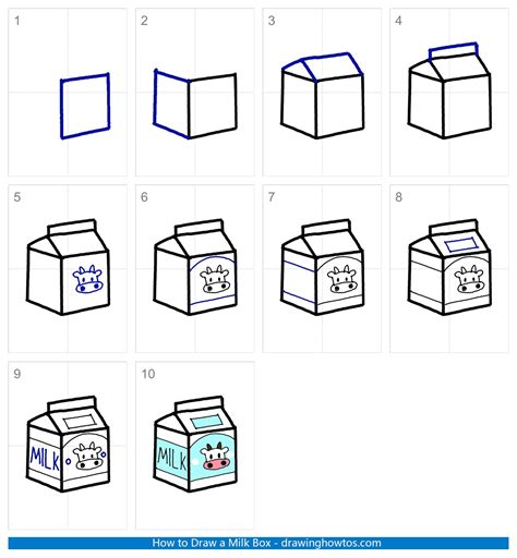 How To Draw A Milk Carton Step By Step Easy Drawing Guides Drawing