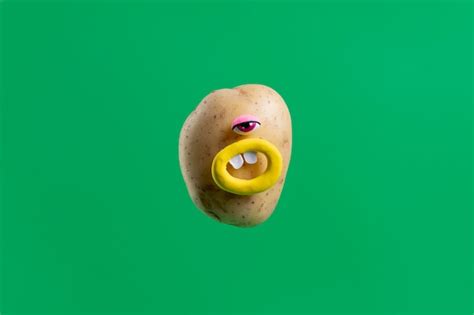 Free Photo Funny Potato With Face Sticker