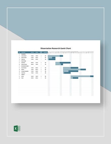 Dissertation Gantt Chart Excel Template Excel Templat