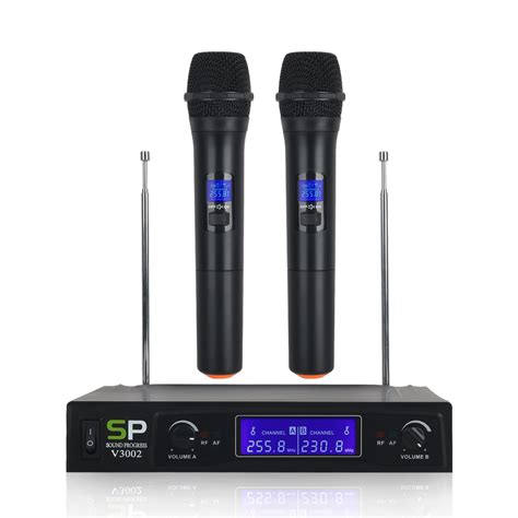 V3002 Vhf Wireless Microphone System 2pcs Handheld Lcd Mic With 2 Ch R