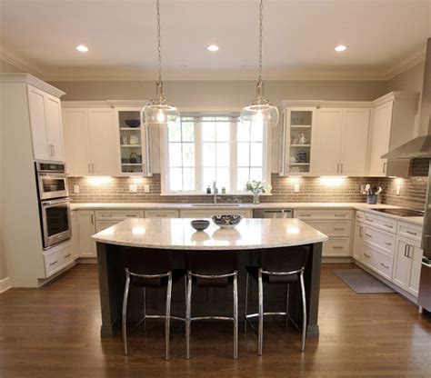 It is the perfect charcoal gray that doesn't read blue or brown depending on the lighting. Fieldstone White Kitchen with Slate Gray Stain Island - Transitional - Kitchen - by Cabinet-S-Top
