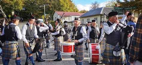 Traditional Scottish Band At The Arrowtown S Autumn Festival Editorial