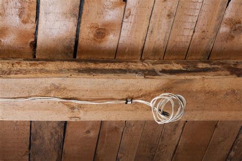 Wooden Ceiling Electric Wire Picture Image 8400047