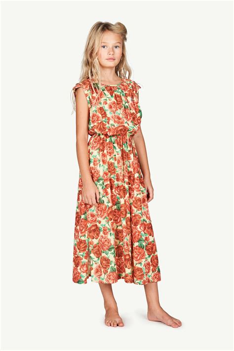 Soft Yellow Flowers Marten Dress For Kids The Animals Observatory