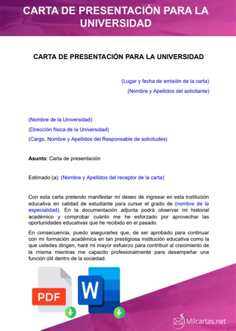 Modelos De Cartas De Presentación Para Descargar Gratis