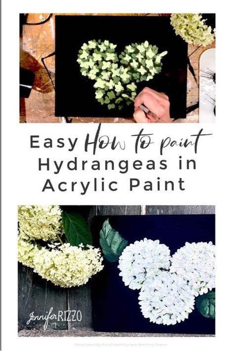 How To Paint Hydrangeas In Acrylic Paint Jennifer Rizzo