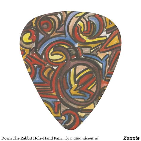 Down The Rabbit Hole Artsy Guitar Picks With Hand Painted Abstract In