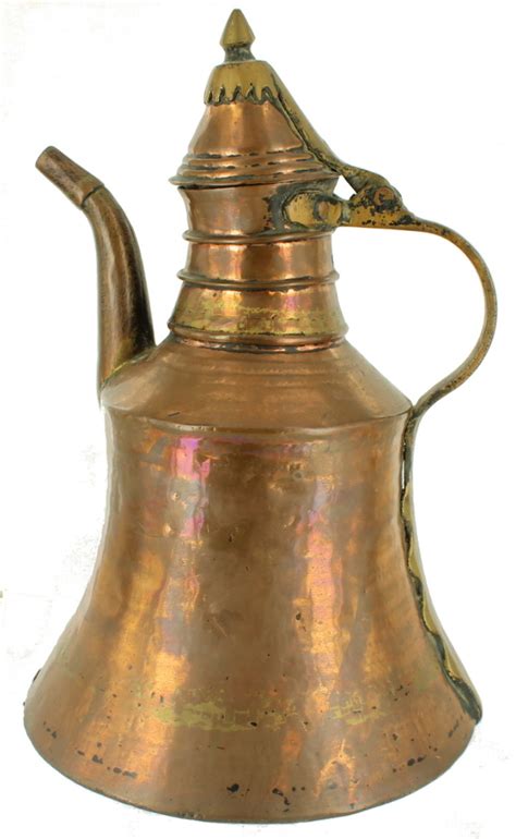 Antique Brass Copper Pitcher Tea Coffee Pot Arabic Turkish Style Middle
