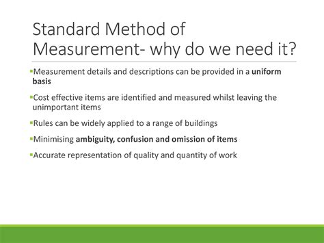Solution Standard Method Of Measurement Studypool