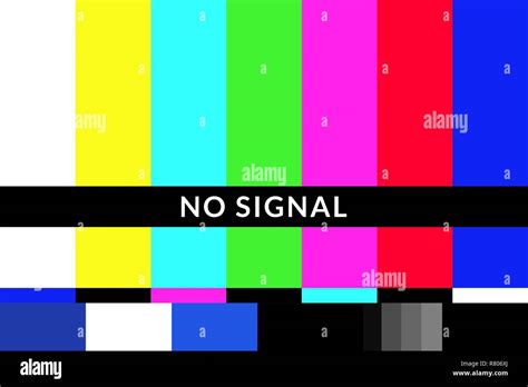 Retro No Signal Tv Test Screen Pattern Chart Stock Vector Image And Art