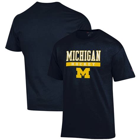 Champion Michigan Wolverines Navy Hockey Lockup T Shirt